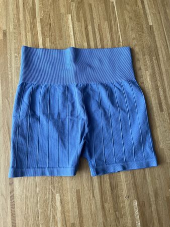 H&M Sport Shorts gerippt blau - Seamless Biker Shorts Gr. S