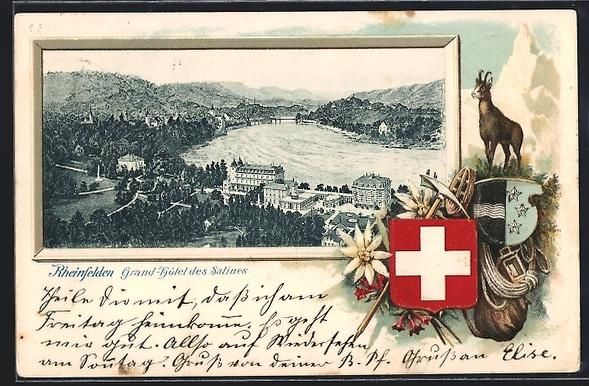 Ansichtskarten: Litho Rheinfelden, Grand-Hotel des Salin – Gebraucht aus Berlin von bartko-reher