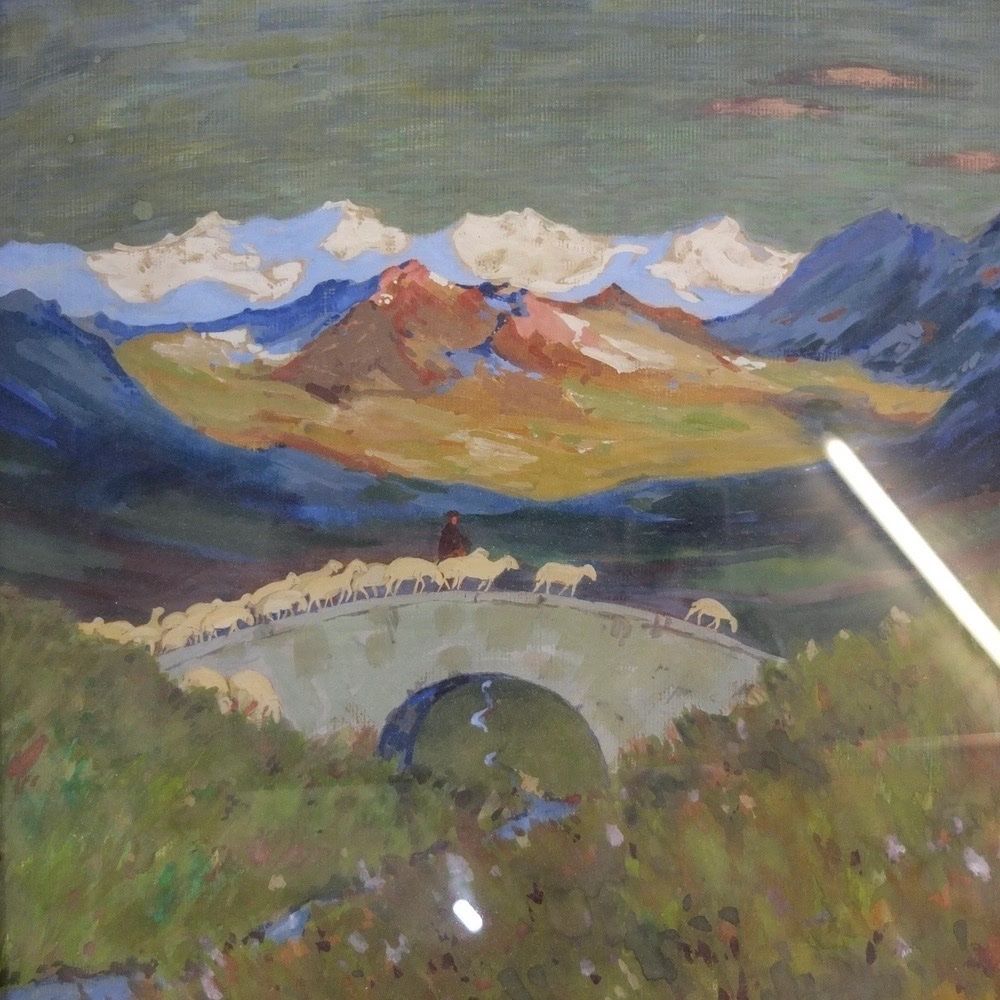 Dipinti: Walter Bollier, Gemälde, Schweizer Berglandschaft – Usato da Basel venduto da Brocki-auf-dem-Wolf 6