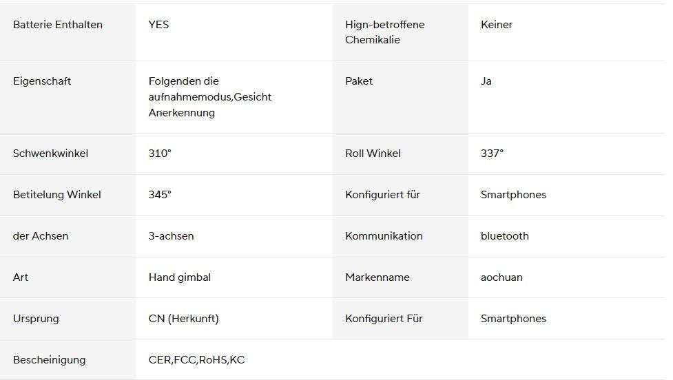 Treppiedi & Teste: AOCHUAN Handheld Gimbal Stabilisator 3-Achsen Smart V8 – Usato da Stäfa venduto da Thomas-21 4