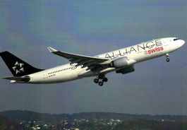 Ansichtskarte Swiss Airbus A330 StarAlliance