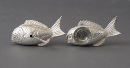 Silber Fische Salz & Pfeffer, Japan gemarkt