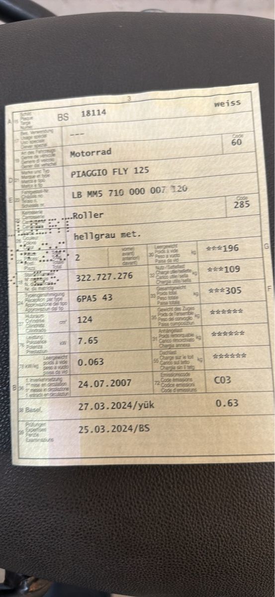 Piaggio Scooter: Piaggio fly 125 – Usato da basel venduto da Swiss._.1978 9