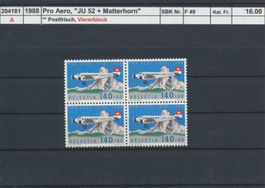 1988 Pro Aero "Ju 52 und Matterhorn", Viererblock, **