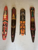 Lot de 4 anciens masque africain XL 100 CM