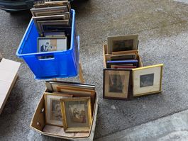 3 Kisten Oelbilder Zeichnungen Graphiken aus Räumung