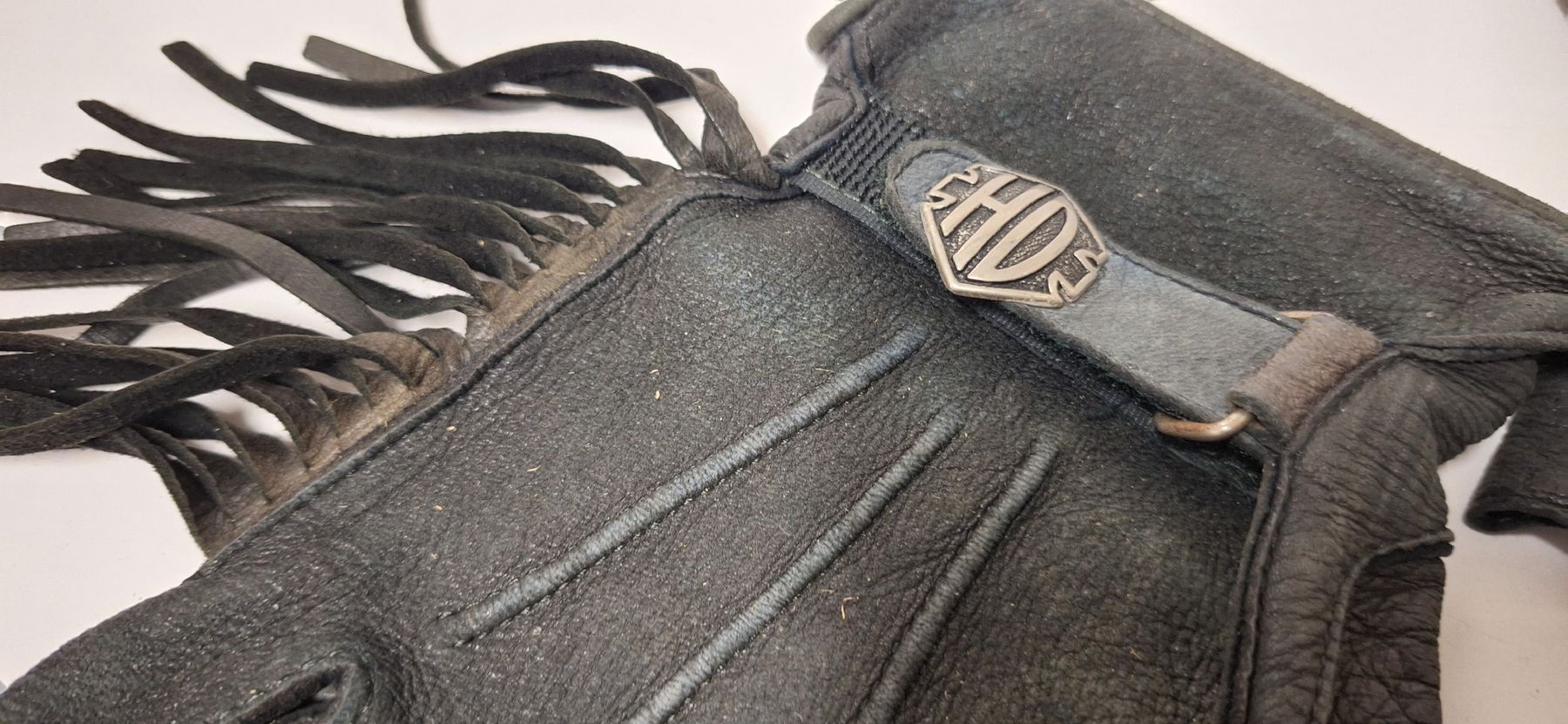 Harley-Davidson Guanti & manicotti: Harley Davidson Handschuhe Leder schwarz Fransen Groesse L – Usato da Brugg AG venduto da bacbac5757