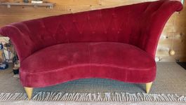 Purpurrotes Retro Sofa Chaisselonge (Zweiplätzer)