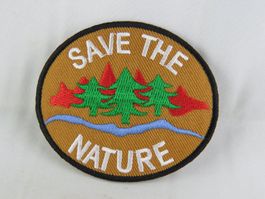 SAVE THE NATURE - Aufnäher - Aufbügler - Stickerei - 8x7,7cm