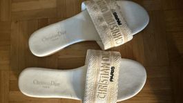 Christian Dior Sandalen weiss/gold Grösse 40