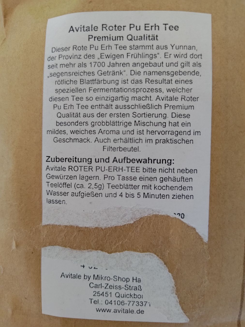Cibi & Specialità: Puh Eher Tee - echter Abnehmtee aus Alter Tradition. – Nuovo e nell'imballaggio originale da Illnau venduto da mimi0303 3