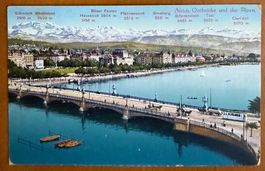 Zürich - Tramway & Calèche - Brücke - AK