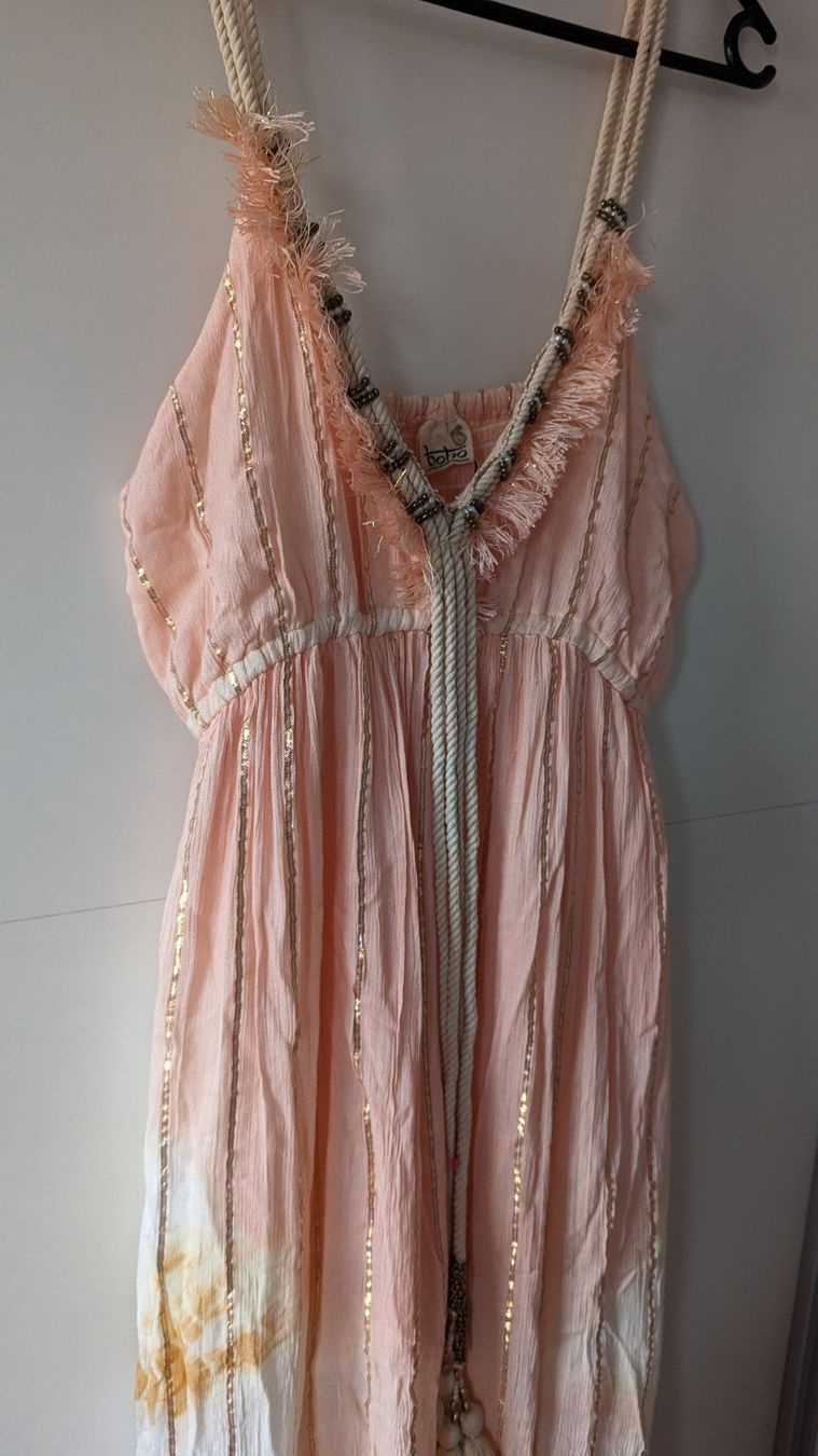 Kleider: Boho Kleid fabrikneu mit Glitzer, Kordeln, Batik, onesize – Neu und originalverpackt aus Belp von Sunny132 8