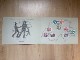 Carte avec timbres oblitérés 1982 - Coutumes populaires