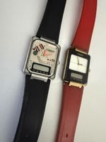 2x Tissot Twotimer Vintage Quarz – rot & schwarz