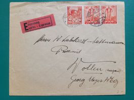 1936 PJ 79 obl. ZÜRICH 22.III.37 affr. mixte "Exprès"