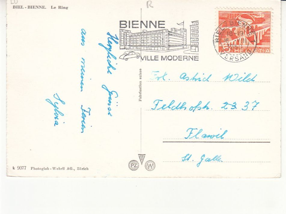 Cartoline postali: Biel 1960 – Usato da Bürglen TG venduto da StampGraf 1