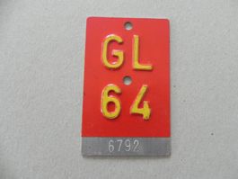 Velonummer Rad Nr. No Velo Nummer GL 64 Glarus 1964 Geschenk