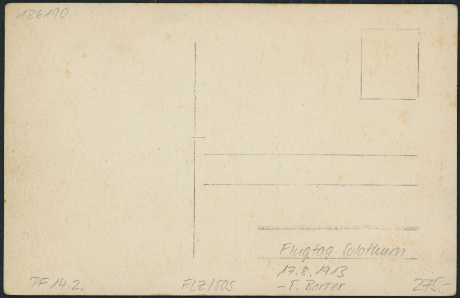 Cartoline postali: SOS Solothurn - Flugtag 1913 - Flugzeug - T. Borrer – Nuovo (secondo la descrizione) da Schindellegi venduto da leecollect 1