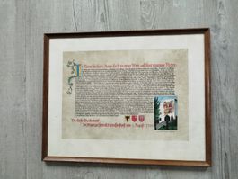Abschrift Bundesbrief 1291, gerahmt,aus Hausräumun