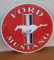 🔴 OVP! Von 2011 herrliches FORD MUSTANG Schild emailliert 
