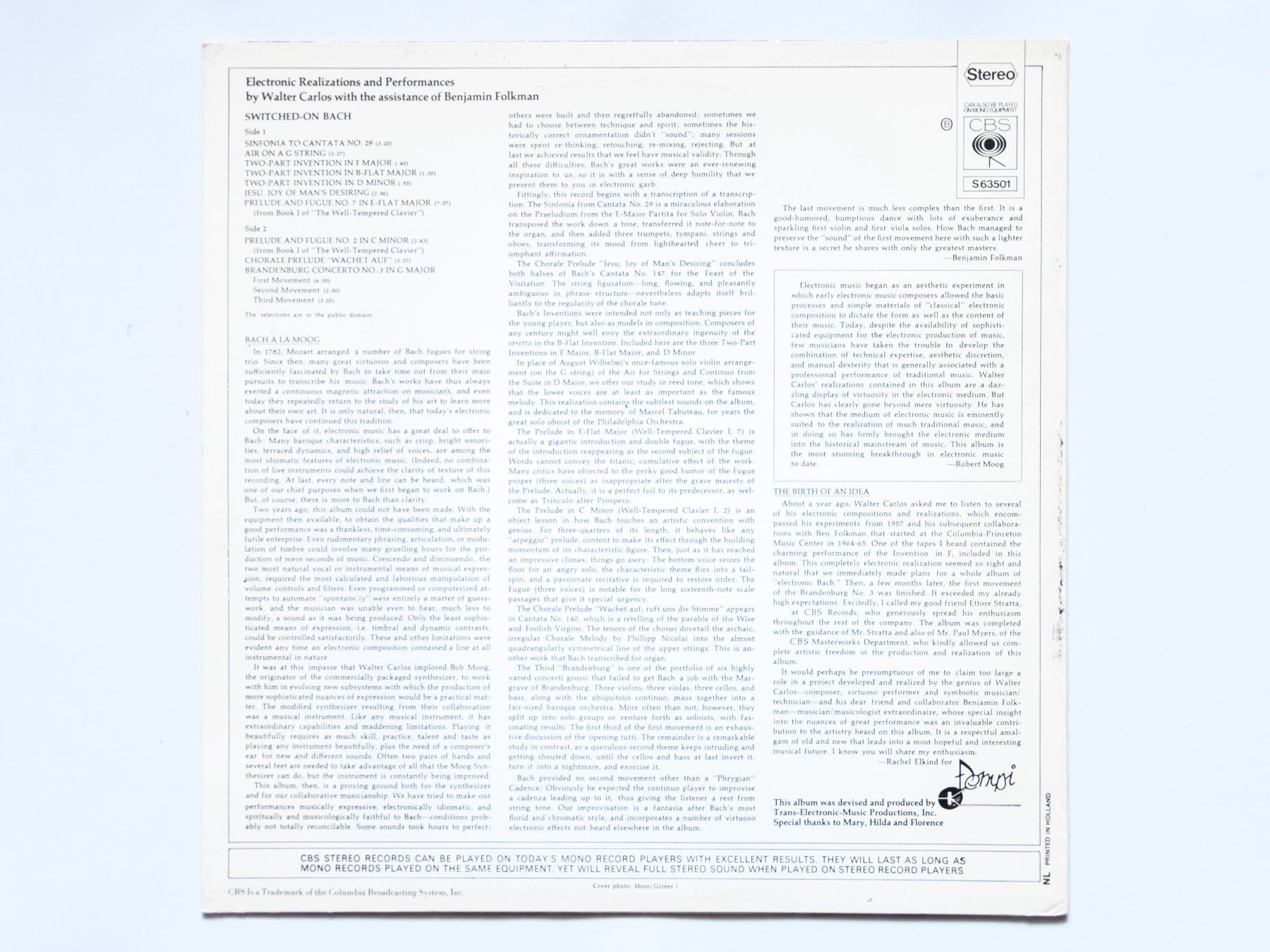 Schallplatten: Walter Carlos - Switched-On Bach – Gebraucht aus Belmont-sur-Yverdon von ag97 1