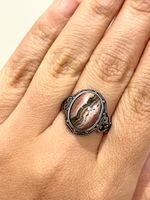 Rhodochrosit-Ring mit seltener Flammen-Maserung