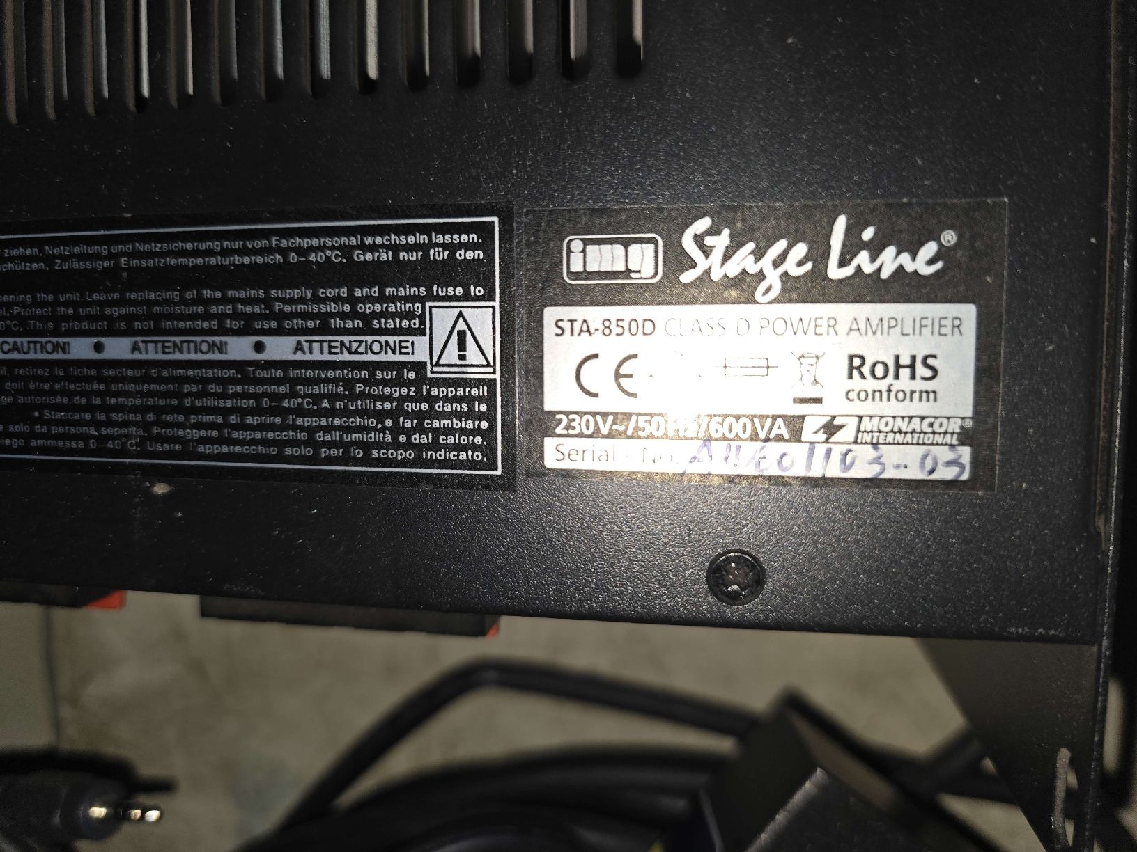 Verstärker: Stage Line STA-850D Class-D Power Amplifier – Gebraucht aus Schaffhausen von Bubu45