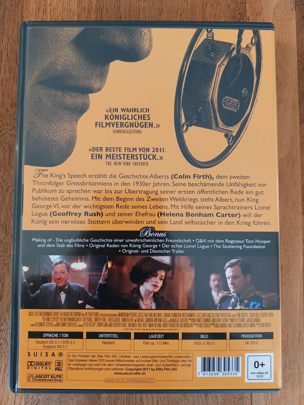 Alle DVDs: DVD - King's Speech – Gebraucht aus Rheinfelden von Onyx74 3