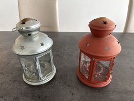 2er Set Windlichter Laternen Sterne Deko für Herbst & Winter