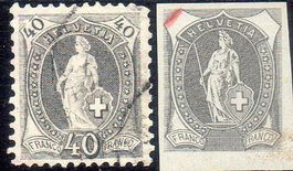 STEHENDE HELVETIA 69D 40RP GESTEMPELT ERHALT SIEHE SCAN - H5