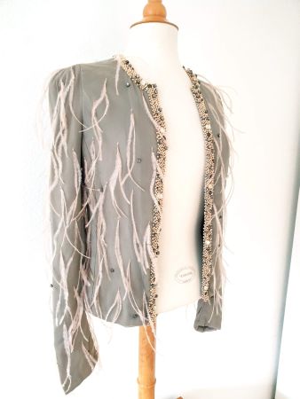 JACKE PATRIZIA PEPE SEIDE XS 34 BLUSE TUNIKA TOP ZU KLEID