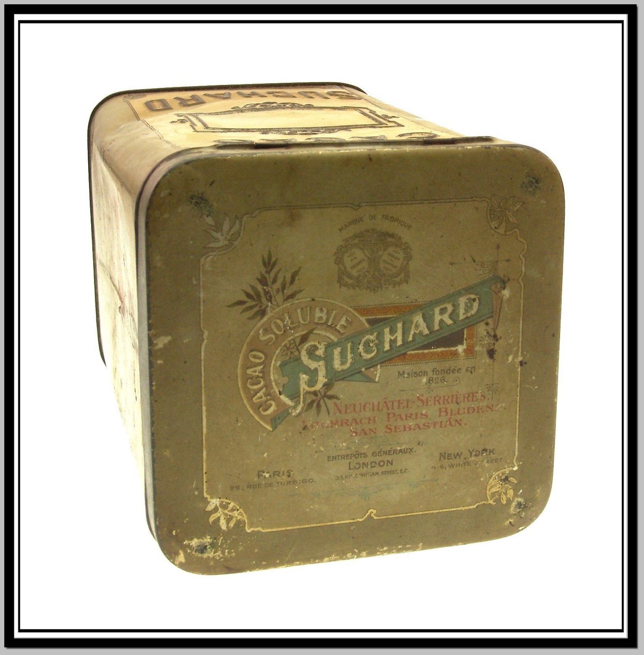 Suchard Dosen: PH. Suchard Neuchâtel CACAO Blechbüchse / -dose mit Deckel – Gebraucht aus Langenthal von Antik_Huesli 5