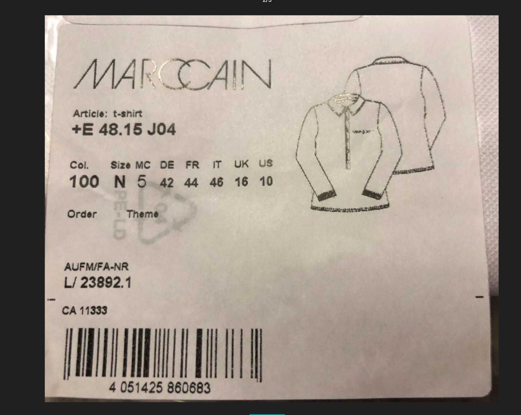Marc Cain Magliette Polo: MARCCAIN PoloShirt Gr 5 42 graphit weiss – Nuovo e nell'imballaggio originale da Volketswil venduto da praxis12 3