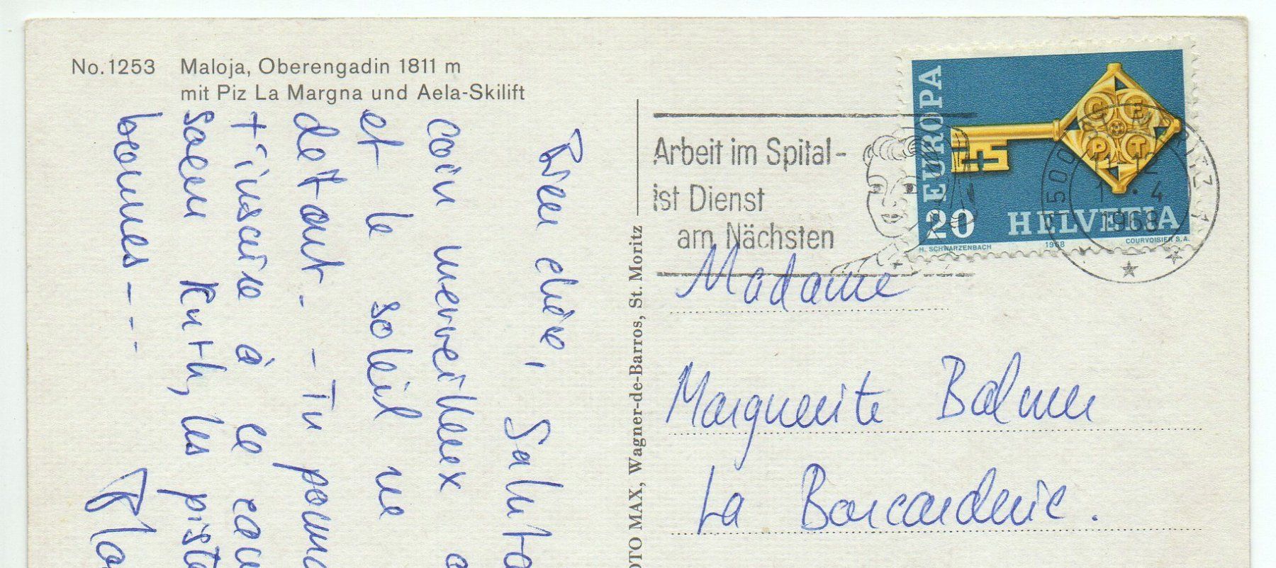 Cartoline postali: MALOJA Aela-Skilift – Usato da Jona venduto da philajona 1