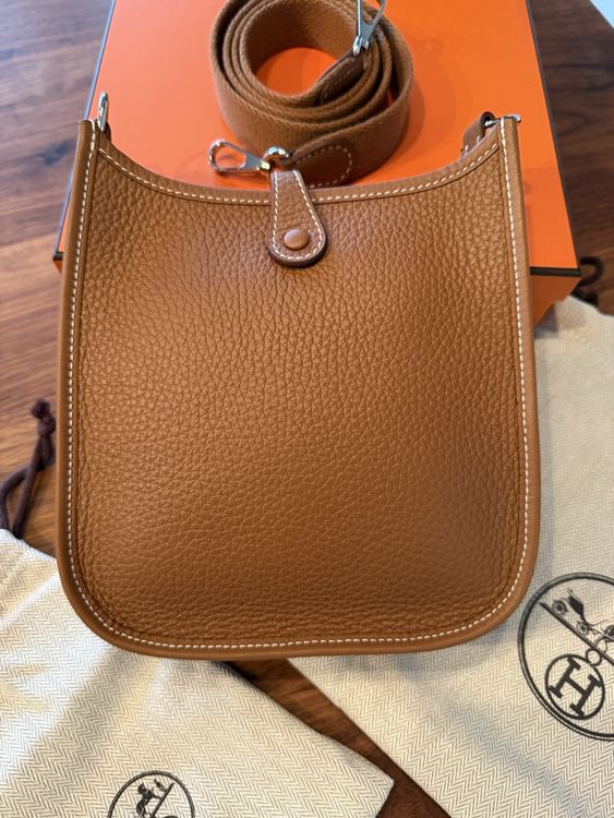 Hermes Evelyne Mini TPM 16 Gold Silber NEU (Neu (gemäss