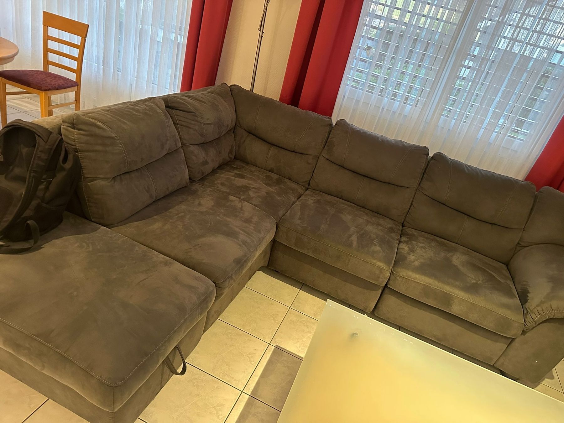 Divani: Grosses Ecksofa mit Ottomane, braun, sehr bequem! – Usato da Horw venduto da Prasanna3 3