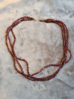 Dreisträngige feine Handmade Granat Halskette