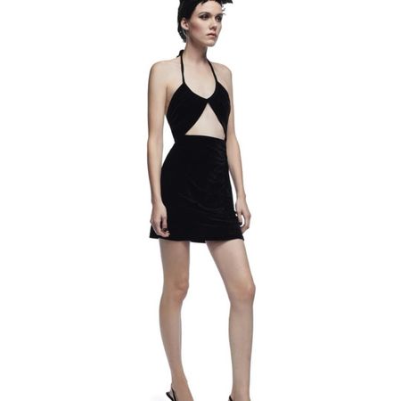 Mini-robe noire Zara en velours - Taille M