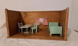 Vintage Puppenhaus Franz Karl Weber Zürich, RAR, möbliert