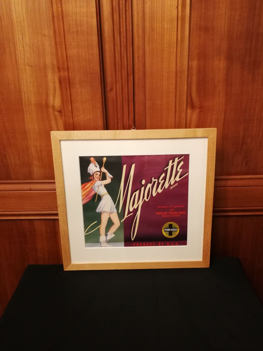 Poster & Bilder: Bild gerahmt, Vintage Orangen Kistenetikett Majorette Brand – Gebraucht aus Wagenhausen von Simbad 1