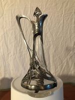 Karaffe Jugendstil,Kristall, Silbermontur,WMF um 1900,
