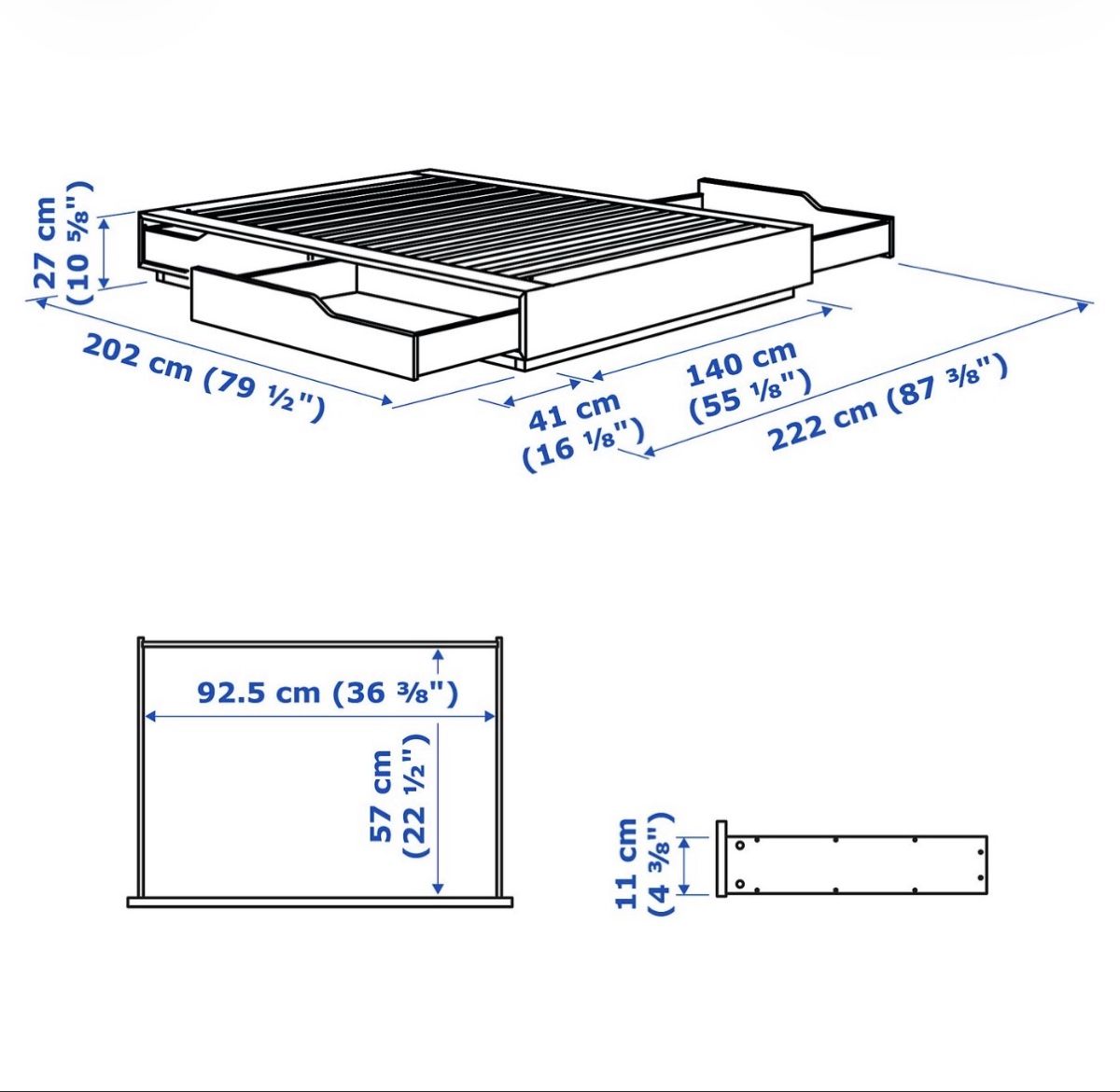 Ikea Lits: Bettgestell mit Schublade – D'occasion à Thalwil par jul_f79c 1