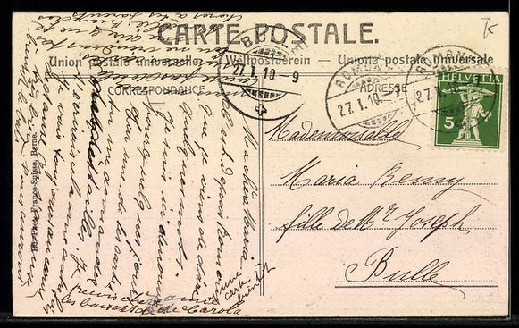 Ansichtskarten: AK Romont, Promenade – Gebraucht aus Berlin von bartko-reher 1