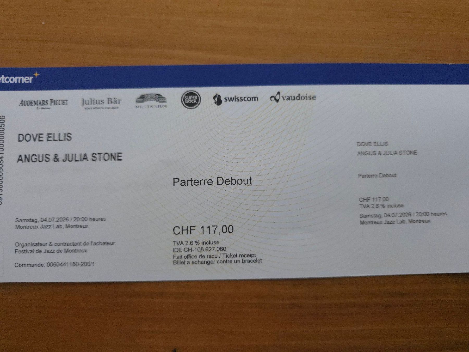 Biglietti: Angus&Julia Stone Montreux 04.07.2026 – Nuovo (secondo la descrizione) da Geuensee venduto da ric_tk56