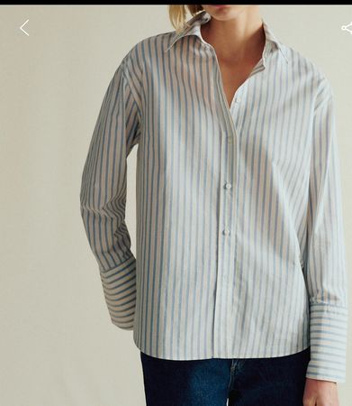 Sezane Marilis Blue and White striped shirt