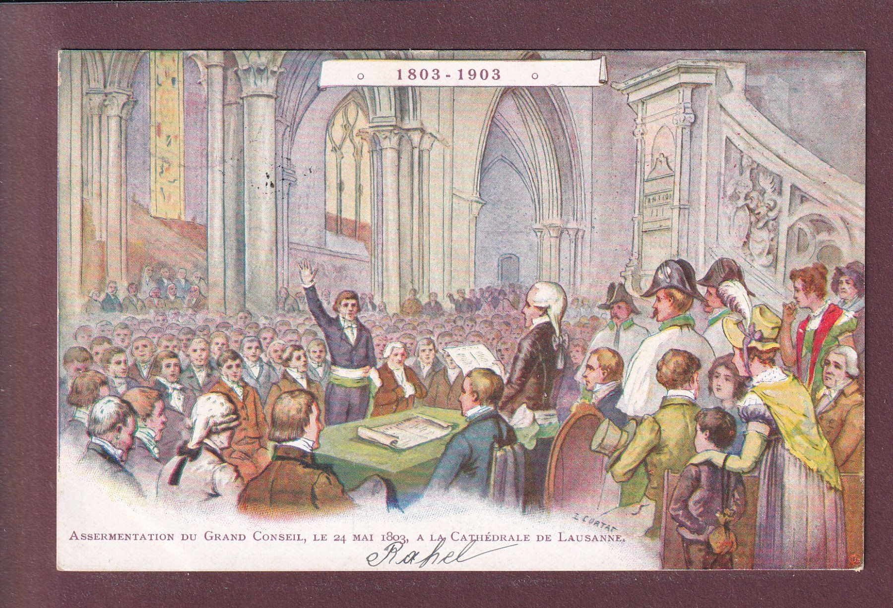 Ansichtskarten: LAUSANNE - Assermentation du Grand Conseil - 1903 – Gebraucht aus Pully von nicecards
