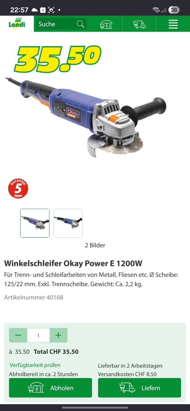 Schleifen & Polieren: Winkelschleifer Okay Pro – Neu (gemäss Beschreibung) aus Büsserach von 11naomi 1
