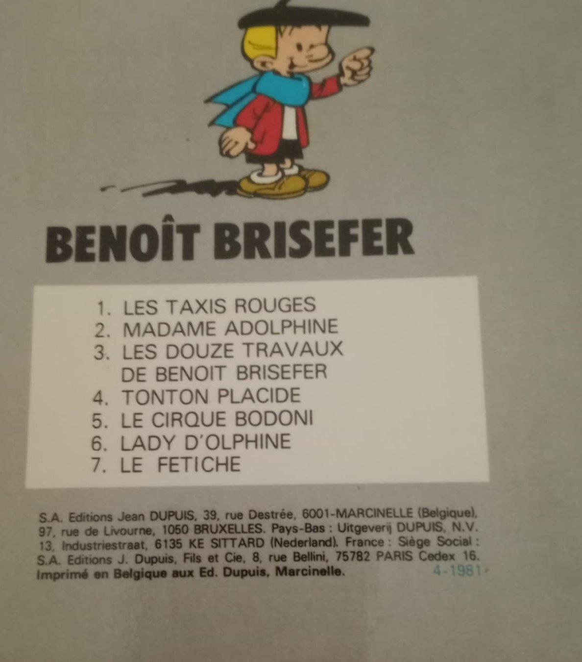Fumetti: Benoît Brisefer - Madame Adolphine / Edition 1981 TBE – Usato da Le Locle venduto da borgespatricia 3
