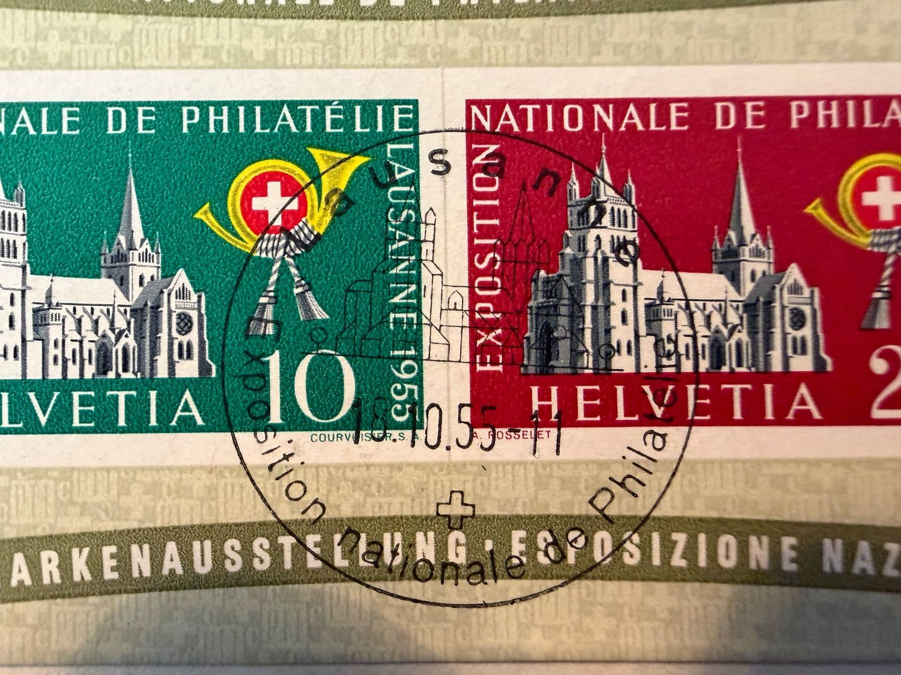 Alle Briefmarken: Lausanne Block 1955 auf Brief, super Stempel, – Gebraucht aus Oberhasli von Sicurezza 1